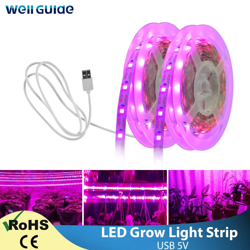 Светодиодный светильник полного спектра для выращивания растений USB 5 В