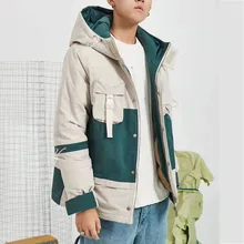 Мужской пуховик, толстое теплое зимнее пальто, новая мода, парка с буквенным принтом, одежда с капюшоном, пальто размера плюс, обычный стиль