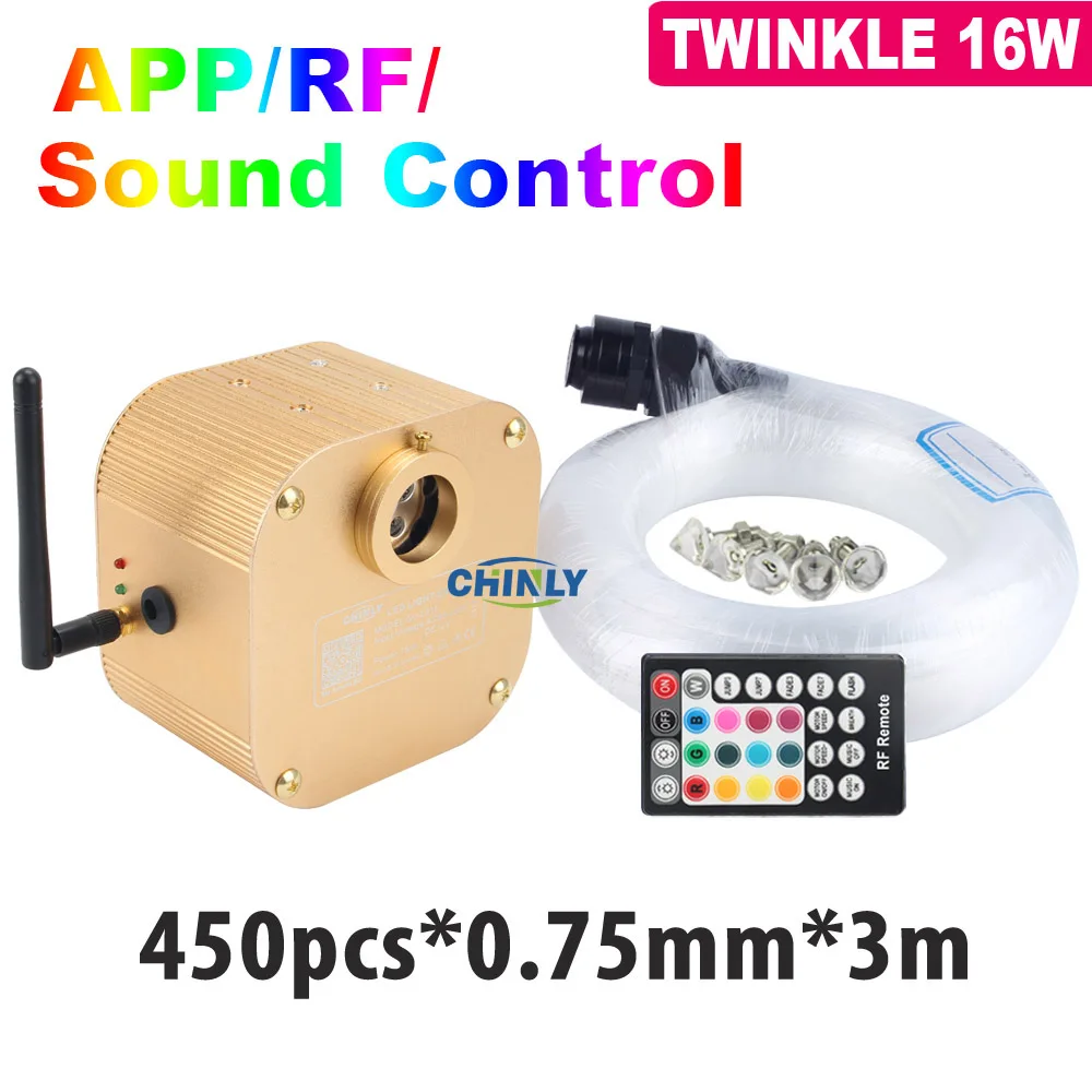 

16W Twinkle Fiber Optic Light Smart Bluetooth APP Control Star Effect Music Control Car LED Lights Room Ceiling Lighting