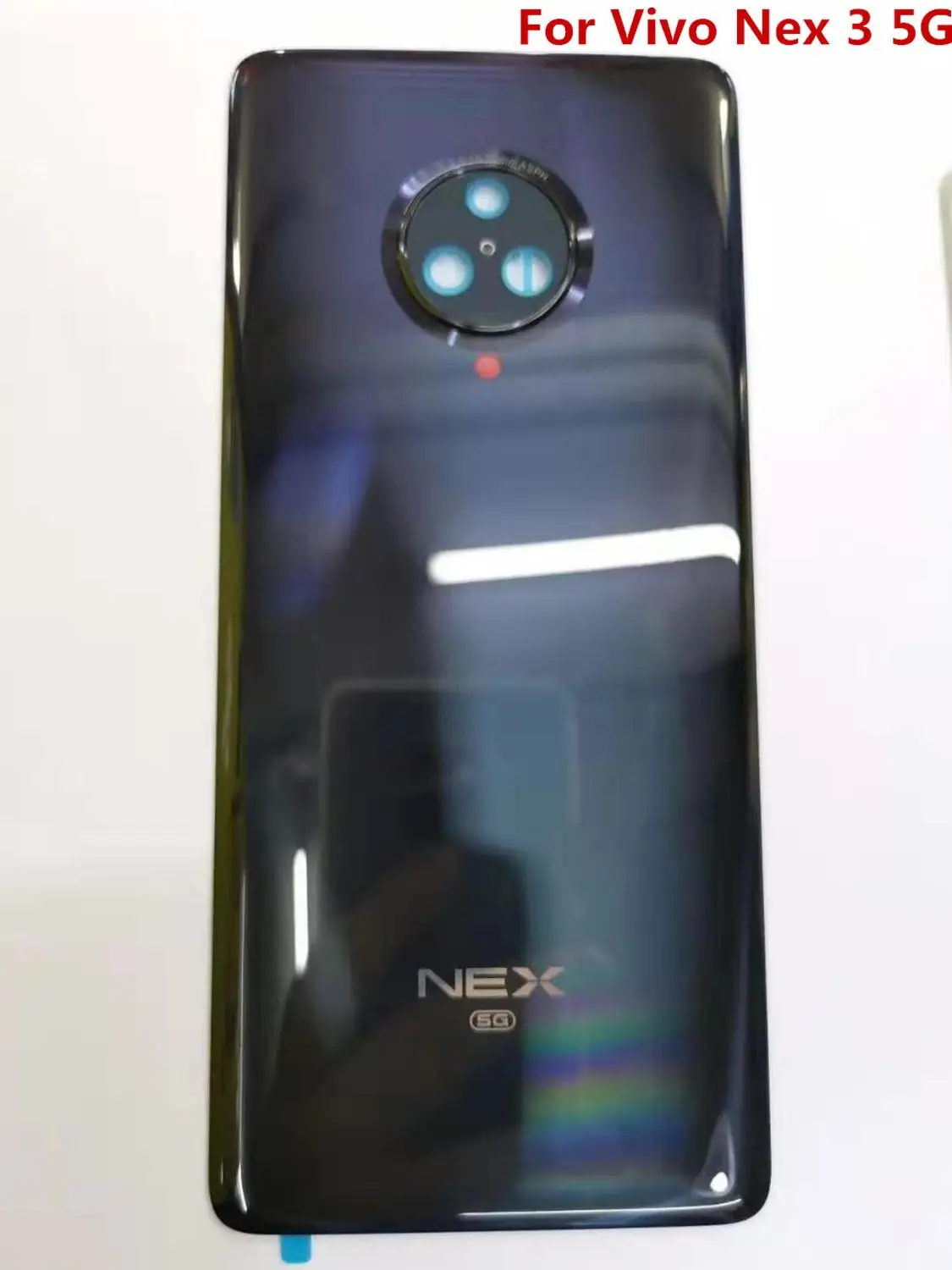 Стекло для Vivo Nex 3 5G, задняя крышка корпуса, чехол для батареи с держателем для камеры, с клейкой лентой, замена