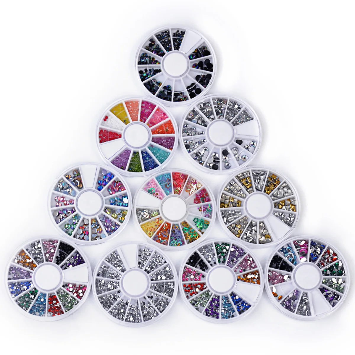 Biutee 10 колеса дизайн ногтей декора ногтей стразами Премиум Маникюр nail art украшения всего 15000 Самоцветы Nail инструмент