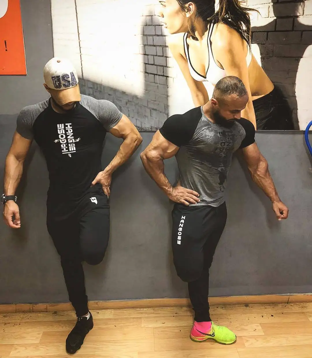 Облегающая футболка с надписью «Muscle Brother», Новинка лета, повседневная мужская Спортивная футболка с рукавом реглан и коротким рукавом