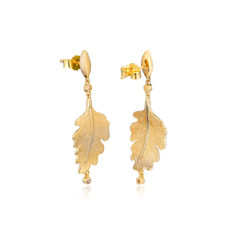 

Shine Oak Leaf Earrings 100% 925 Sterling-Silver-Jewelry Free Shipping