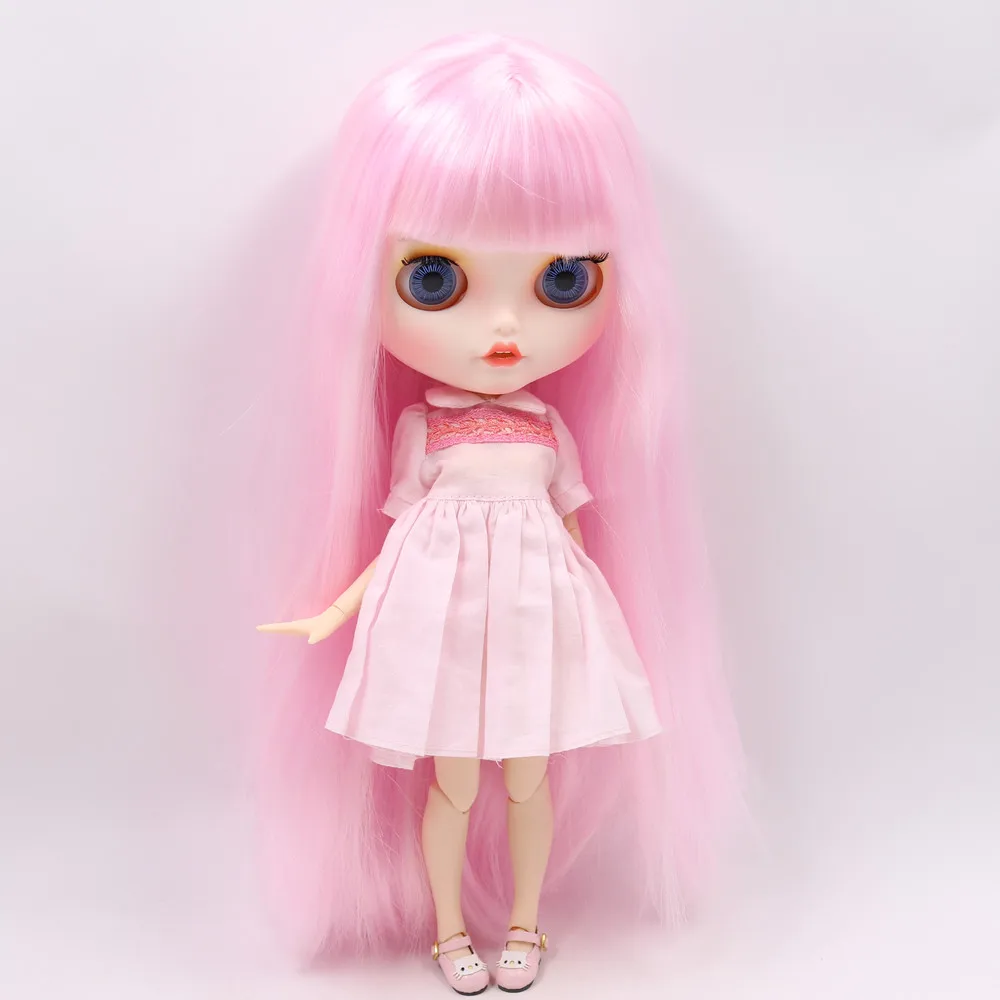 Ледяной обнаженный Blyth кукла No. BL1017 розовые волосы резные губы открытый рот матовые индивидуальные лицо соединение тела 1/6 bjd