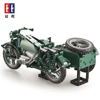 

Cada Blocks 629PCS RC Motorcycles Building Blocks City Technic Military German WW2 War Remote Control Car Bricks Toys for Boys