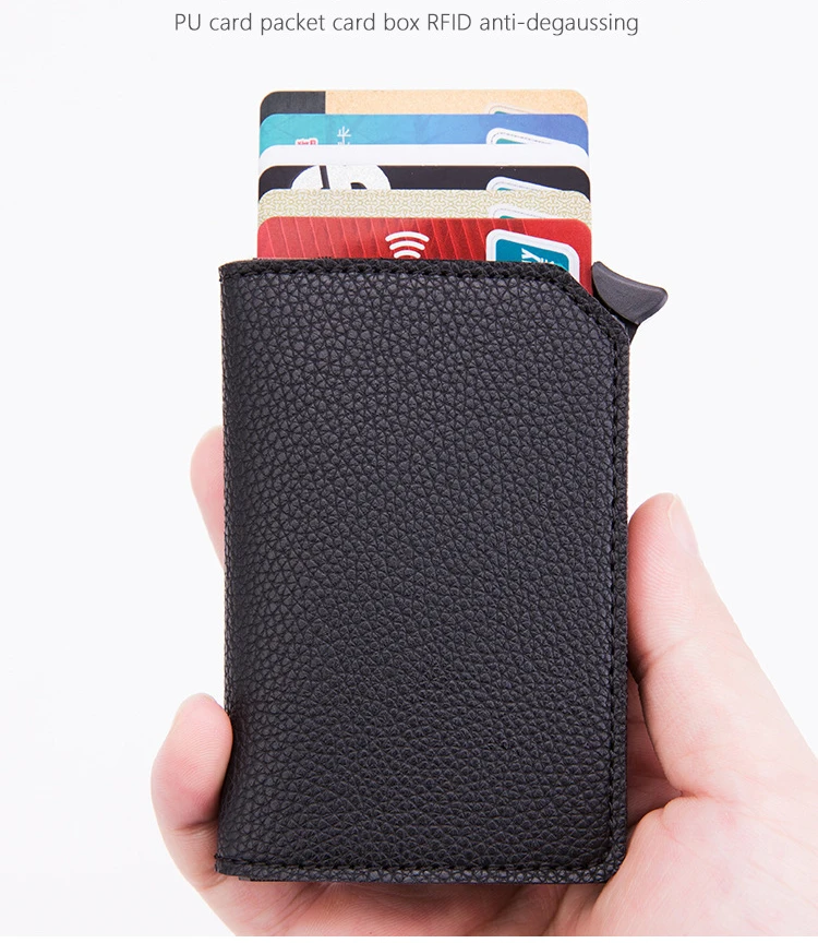 BISI GORO смарт-кошелек из углеродного волокна с защитой от кражи тонкий кредитный держатель для Карт RFID всплывающее портмоне мульти-чехол для карт Прямая поставка
