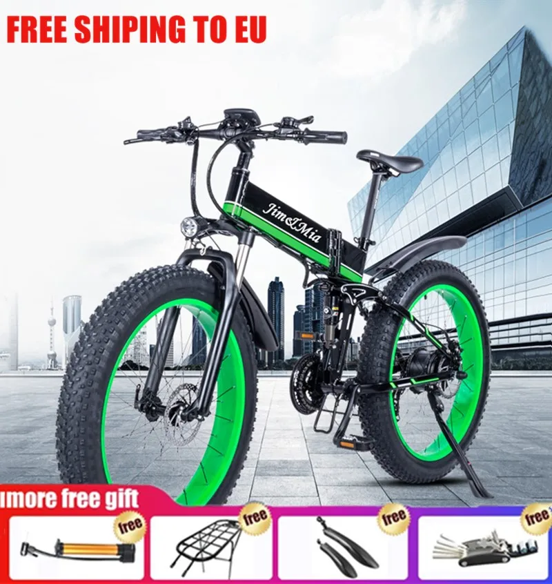 Складной электрический велосипед 500 Вт, Электрический пляжный велосипед 4,0, электрический велосипед с толстыми шинами, 48 В, Мужской горный велосипед, снежный электровелосипед, 26 дюймов