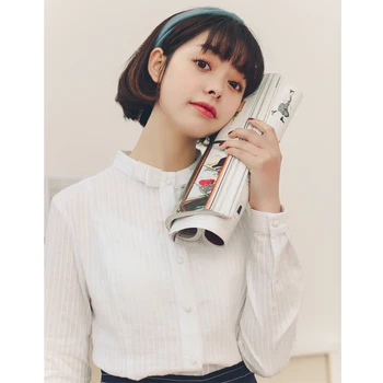 

Shirt Womens tops Spring Bow Women shirts White Black Dress Style 0843