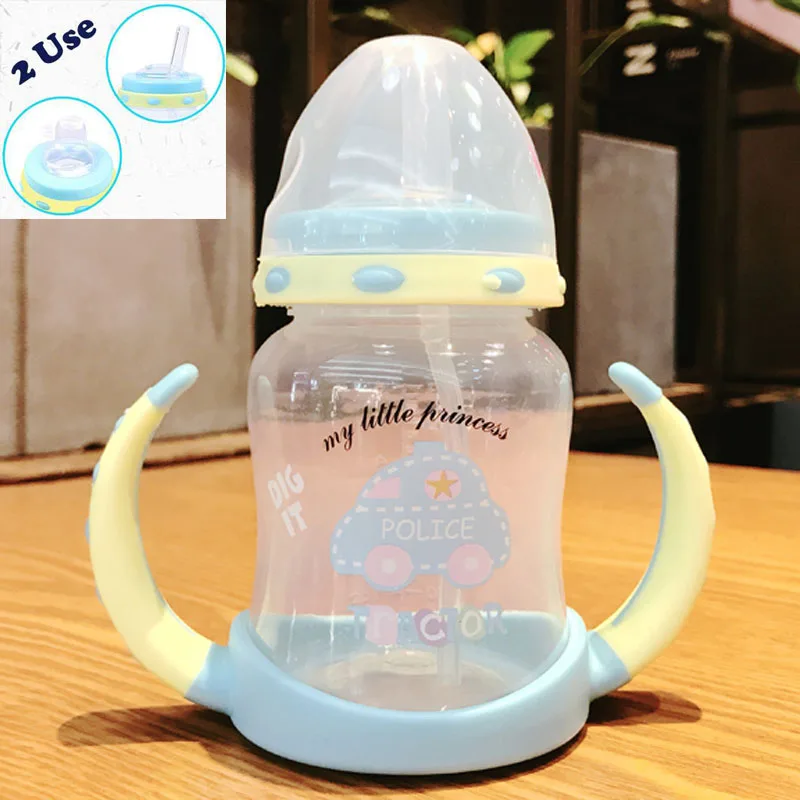 D8801 Blue 250 мл детские чашки бутылки с водой Принцесса Принц младенческой Сиппи чашки питьевой подготовки кормления высокого качества со шкалой - Цвет: D8801 Blue