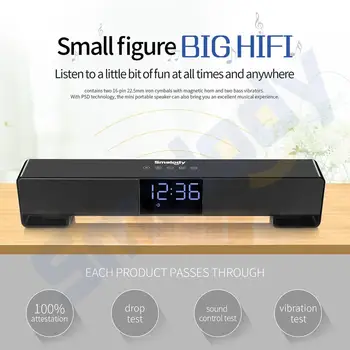 

Multi-Function Sound Blaster Alarm Clock Bluetooth Speaker With Screen Subwoofer Gift Sound Outdoor Bluetooth Speaker