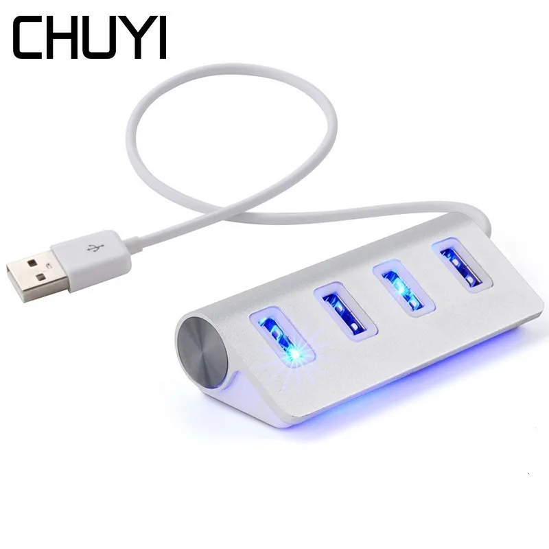 CHUYI Алюминиевый сплав USB концентратор 4 порта Высокоскоростной USB 2,0 концентратор портативный USB сплиттер адаптер для Macbook ноутбук ПК Аксессуары