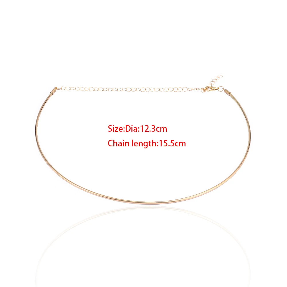 Тонкий чокер металлический нагрудное ожерелье Шея воротник обод кольцо открытые ожерелья в виде наручников для женщин мужчин Панк ювелирные изделия подарок