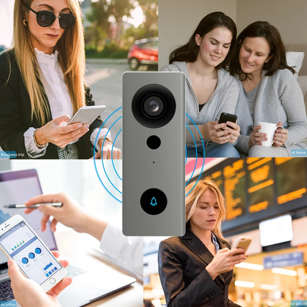 indoor monitor Tuya Smart Home Outdoor Wireless Doorbell Waterproof Surveillance Camera Support Alexa Google Assistant Door Peephole Camera aiphone intercom system