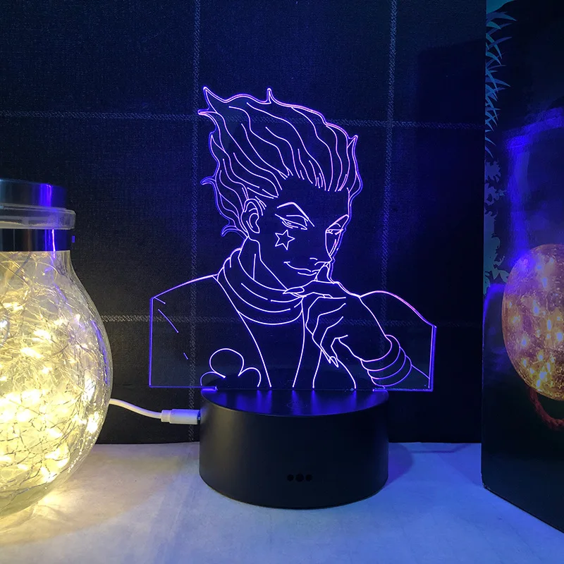 HUNTER x HUNTER HxH Hisoka 3d led lamp bedroom manga night lights anime figure portrait room decor lampara de noche dormitorio childrens night lights