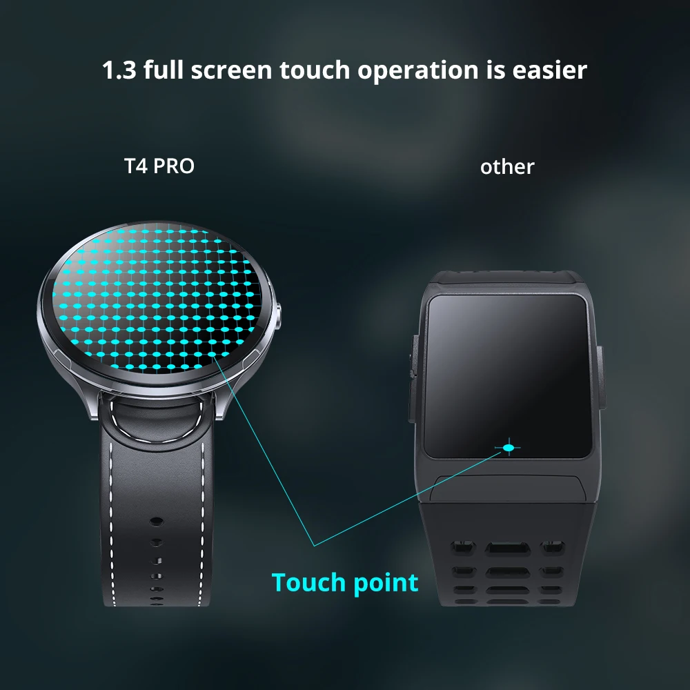 Makibes T4 Pro Men'S Smart Watch Waterproof Toughened Glass Smart Band Fashion Fitness Tracker Blood Oxygen 1.3 Inch Bracelet