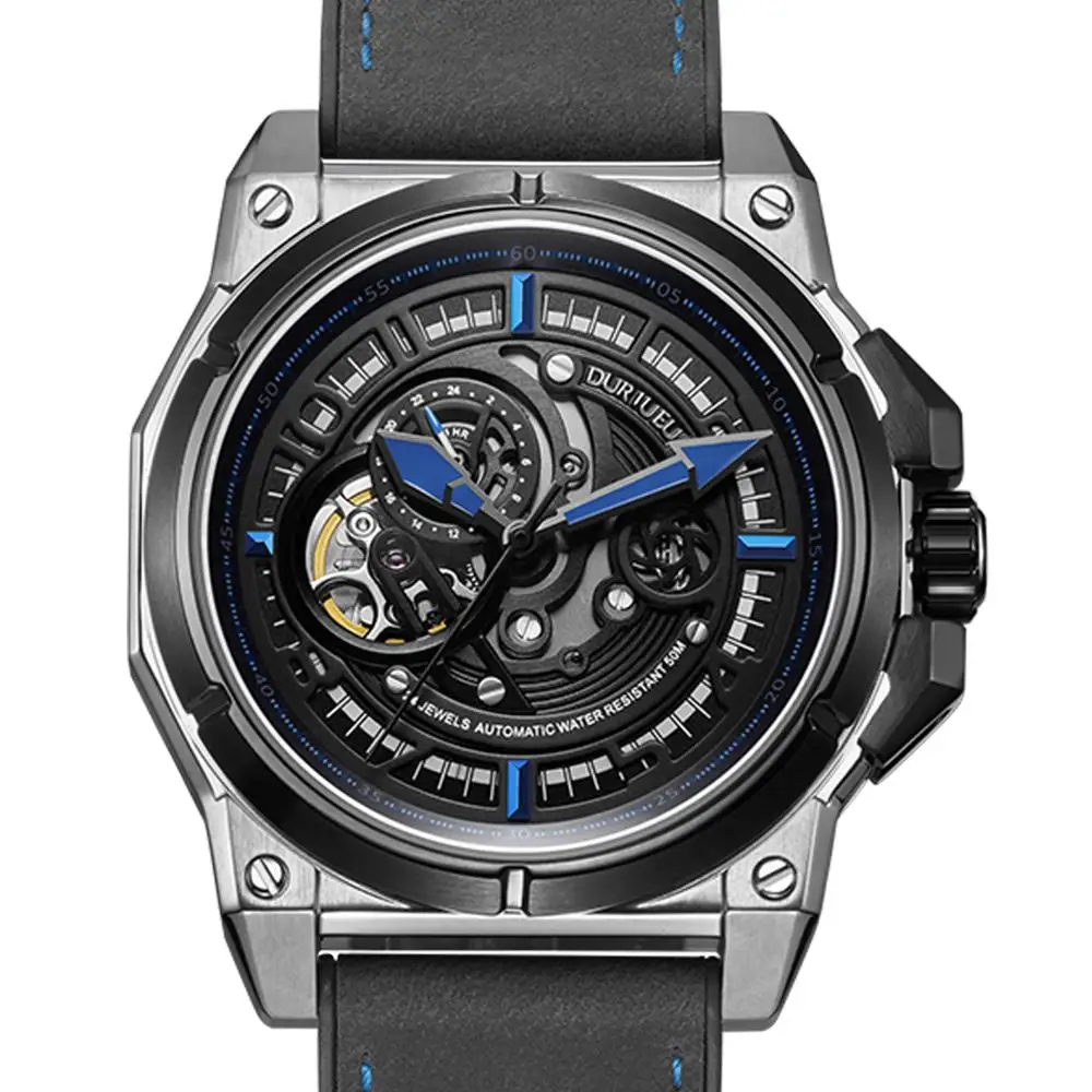 German Brand Sport Watches for Men Skeleton Dial with Luminous Hands Unique Mechanical Watches Power Reserve 40 Hours Sapphire аккумуляторная батарея uplus power sport 12 ач mx14 3 eps 1215 ytx14l bs обратная полярность