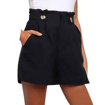 

2020 New European And American Ladies Summer Solid Color Mid Waist Comfortable Casual Loose Shorts
