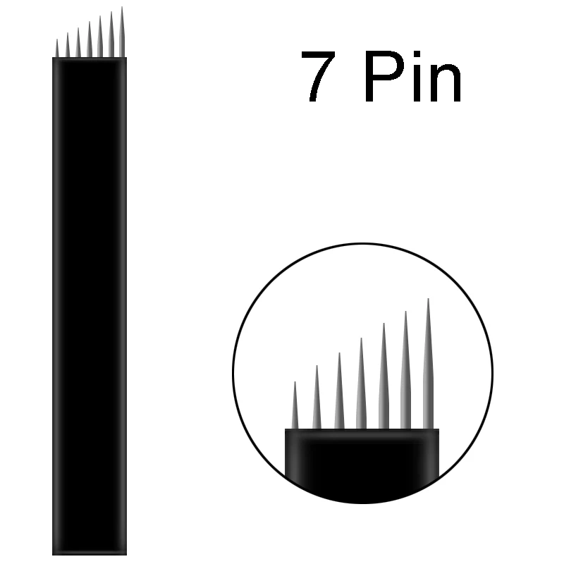 50 шт. 0,18 мм Lamina Tebori Flex микроблейдинг 12 14 16 18 u-образные иглы для татуажа для перманентного макияжа лезвия для бровей ручная ручка - Габаритные размеры: 7pin