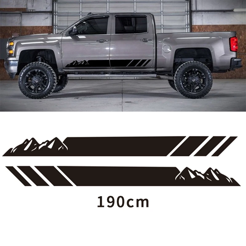 Автомобильная наклейка графическая виниловая боковая полоса для Chevrolet Silverado- гриль вспышка DA-s006 стайлинга автомобиля 190 см