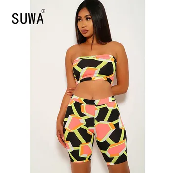 

Sport Colorful Women Two Piece Set Tracksuits Off Shoulder Crop Tops + stacked Legging Jogger Pants Suit Outfits Matching Set