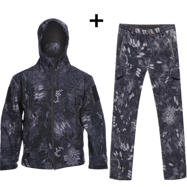 MK Black Мужские уличные водонепроницаемые куртки TAD V 5,0 Softshell охотничий наряд Термоодежда Тактический походный страйкбол спортивный костюм - Цвет: MK Black