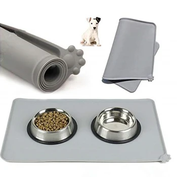 

Waterproof Pet Mat For Dog Cat Solid Color Silicone Pet Food Pad Pet Bowl Drinking Mat Dog Feeding Placemat Easy Washing