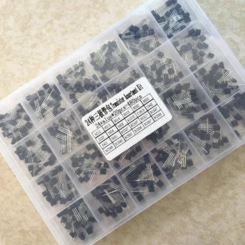 

24Values TO-92 Transistor Assortment Assorted Kit Each BC327 BC337 BC517 BC547 BC548 BC549 2N2222 3906 3904 5401 5551 C945 1015