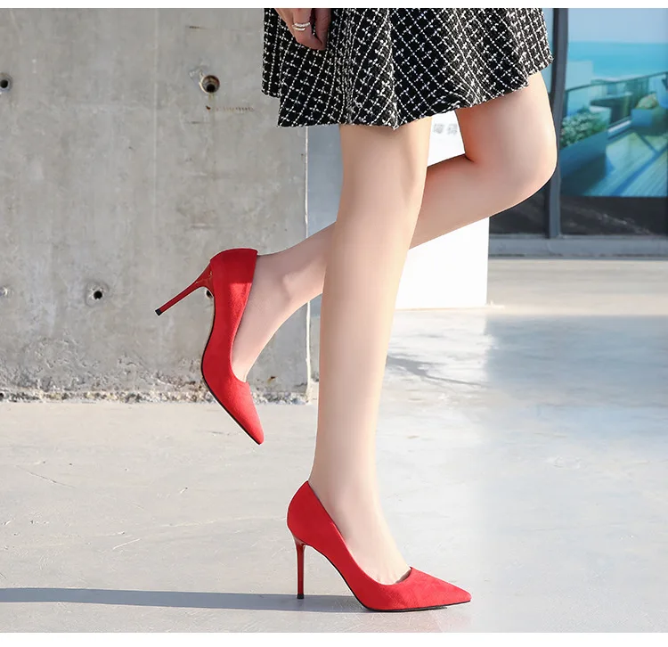 Rocwickline New Summer and Autumn Women's Super high heels Classics Novelty Mature Sweet Slip-On Pointed Toe Thin Heels