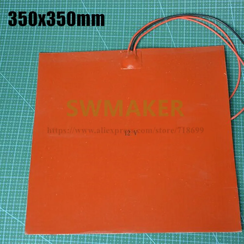 

350x350 мм 500 Вт 800 Вт Anycubic 3D принтер подогреватель силиконовый резиновый нагреватель 350*350 мм Электрический нагревательный коврик под заказ