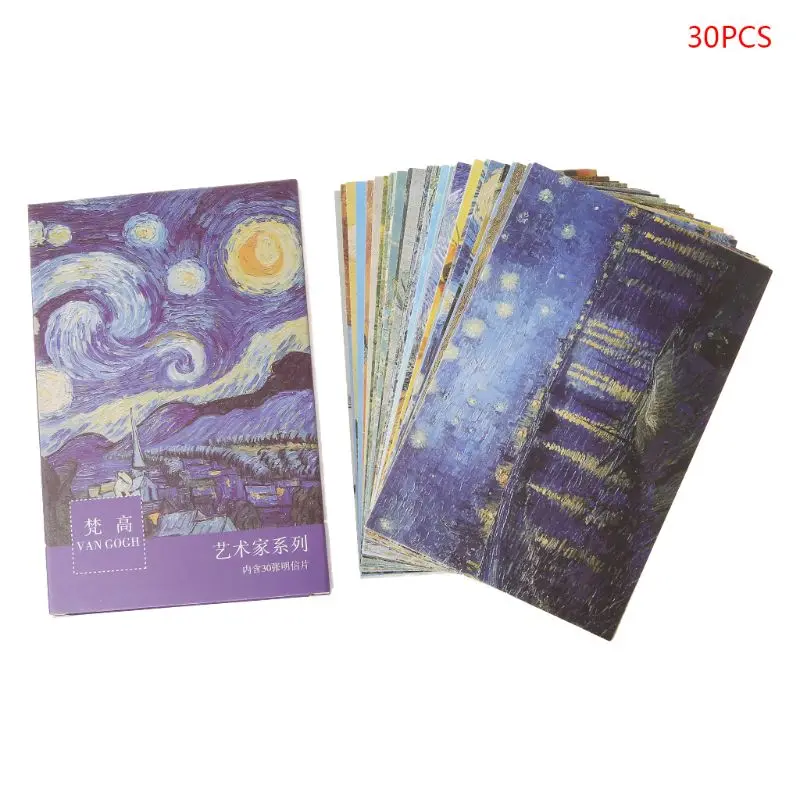 

30 Sheets Famous Person Paintings Retro Vintage Postcard Christmas Gift Card Wish Poster Cards