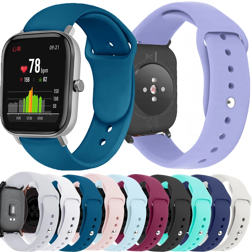 

Correa For Amazfit GTS/2/2e/GTS2 Mini/GTR 42mm/47mm 20mm 22mm watch strap band Silicone Bracelet Sport Replacement Wristband