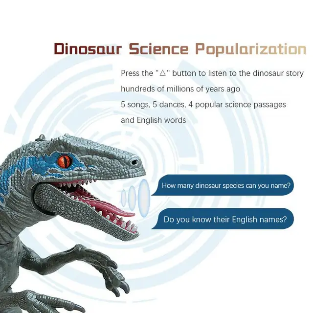 2.4g Electric Rc Dinosaur Walking Toys For Children's Raptor Animal Remote Control Jurassic Dinosaur Sounds Spray Model Kids Toy 2