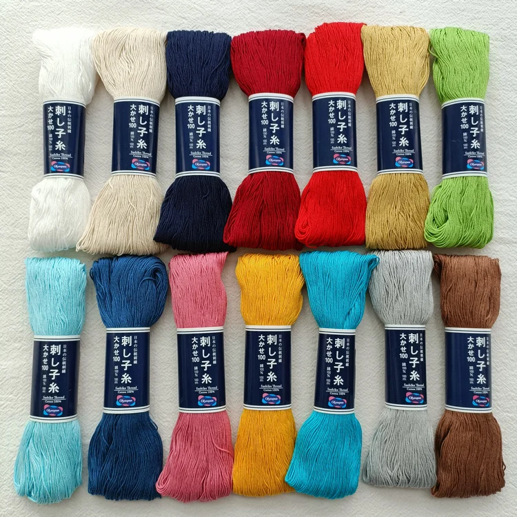 100Meter/piece Sashiko Thread 100% Cotton Pure Color Solid Color Sashiko  Thread Made In Japan 14 Color Available