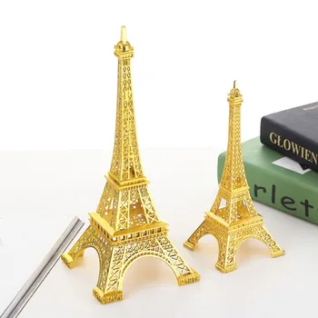 

Golden Paris Eiffel Tower Model Creative Metal Tower Model Building Electroplating Crafts Adult Children Educational Toys 3 Size