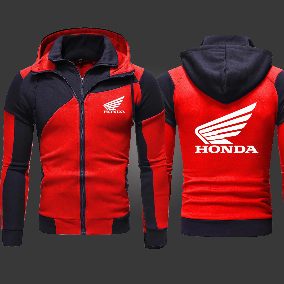 2021 primavera otoño Honda Logo de ala los hombres sudaderas con capucha de las mujeres Sudadera de cremallera de algodón Sudadera con capucha de moda chaqueta de ropa de hombre