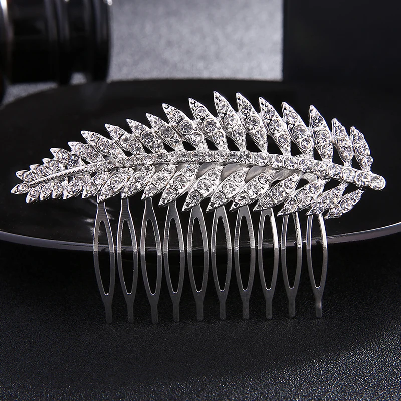 Efily Bridal Wedding Hair Accessories Crystal Silver Color Hair Combs for Women Bride Headpiece Party Jewelry Bridesmaid Gift hair accessory hair headdress bridal headwear hair comb jewelry accessories