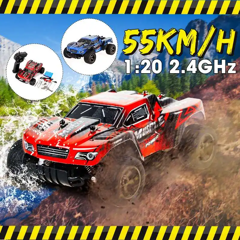 55 км/ч 1/20 2,4 ГГц 4WD RC гоночный автомобиль электрический пульт дистанционного управления по бездорожью высокоскоростная игрушка подарок на день рождения для детей