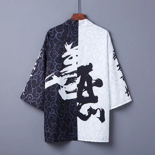 Yukata Haori-cárdigan Kimono japonés para hombre, ropa de disfraz de  Samurai, chaqueta, camisa Yukata Haori FZ2003