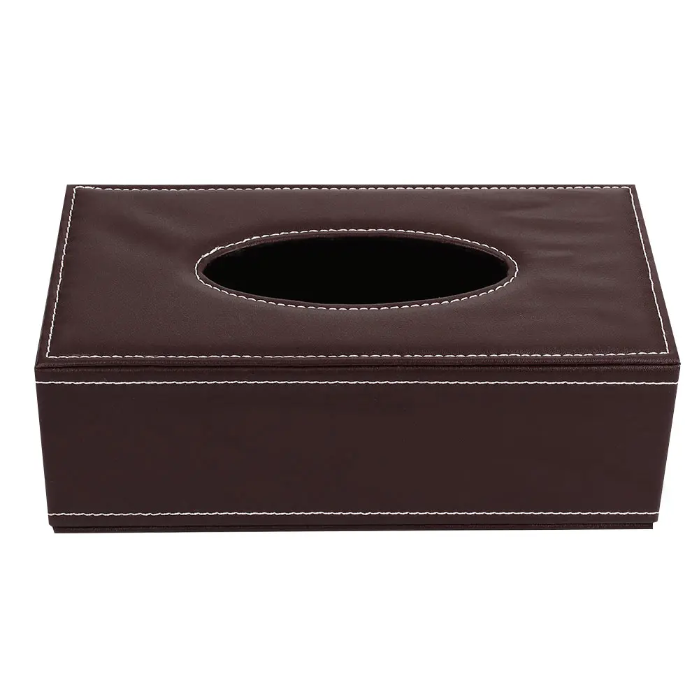 2 Paper Towel Box Leather Office Storage Box Leather Tissue Box Large Volume Household Supplies Home Extravagant Table - Цвет: 2
