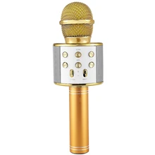 Беспроводной микрофон для караоке портативный Bluetooth мини домашний KTV для воспроизведения музыки и пения динамик плеер селфи телефон ПК золото