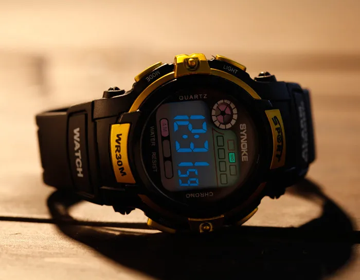 Водонепроницаемый для маленьких мальчиков Многофункциональный мальчик цифровой светодиодный спортивные Водонепроницаемый детские наручные часы будильник Дата электронные часы подарок Q
