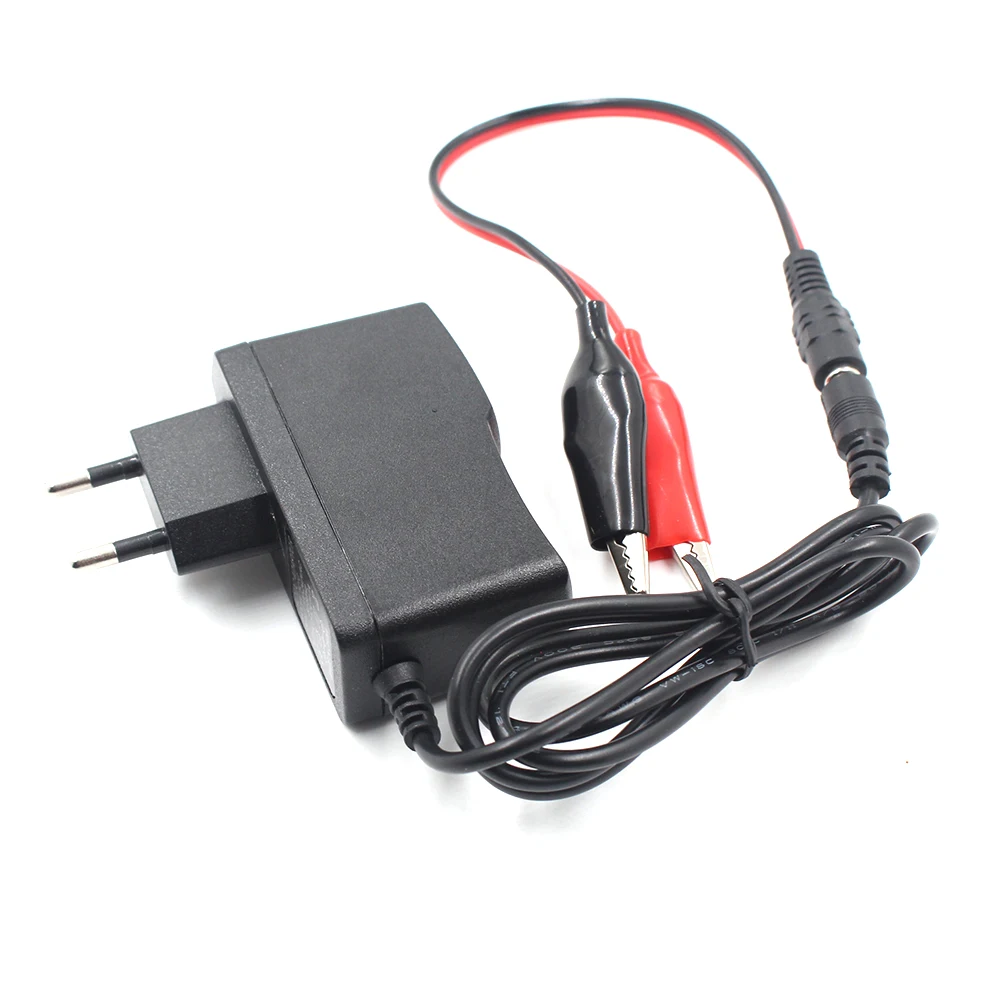12V 1000ma Lead Acid Dry Battery Charger Adapter 1pc For Car Motorcycle 12 Volt 1A Electric Toy Tool Motor Power Charging with Clip