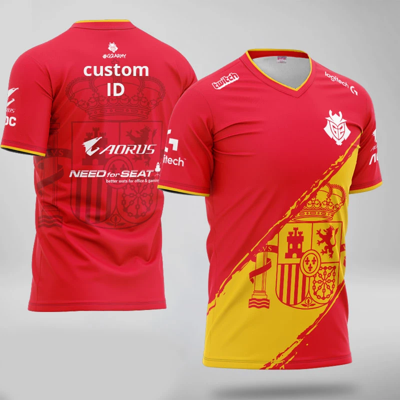  CSGO Dota LoL Esports Player Jersey Uniform G2 Spain Jersey Customized name Fans Tshirt Men Women C