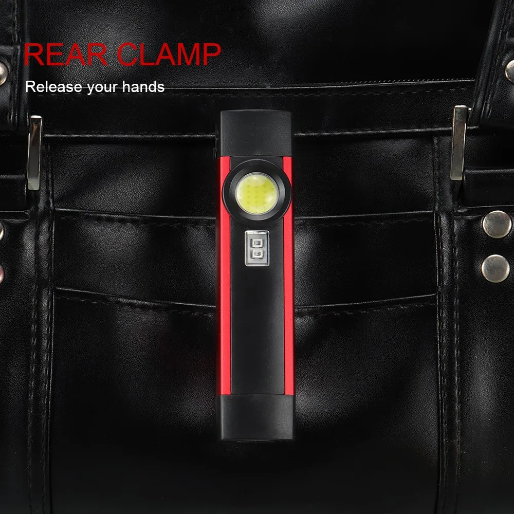 COB светодиодный мини-светильник с ручкой, УФ-магнит, USB Перезаряжаемый Рабочий фонарь, светильник-вспышка, Прямая поставка, аксессуары, Рождественское украшение