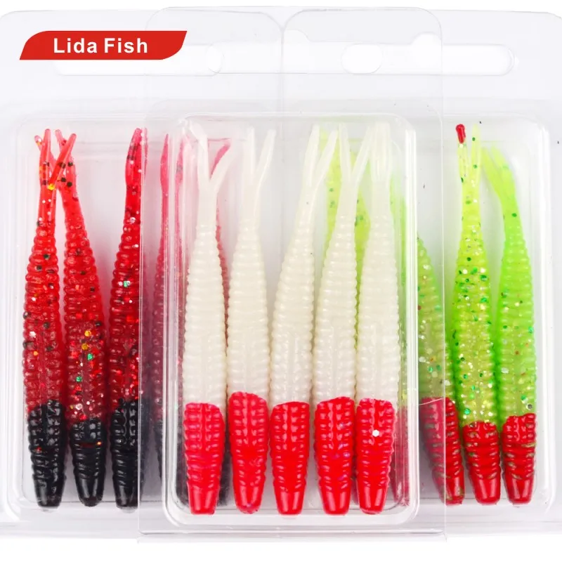 

Lida Fish Brand tricolor soft insect 7CM-2.44g boxed soft bait soft fish explosion section 5 / box