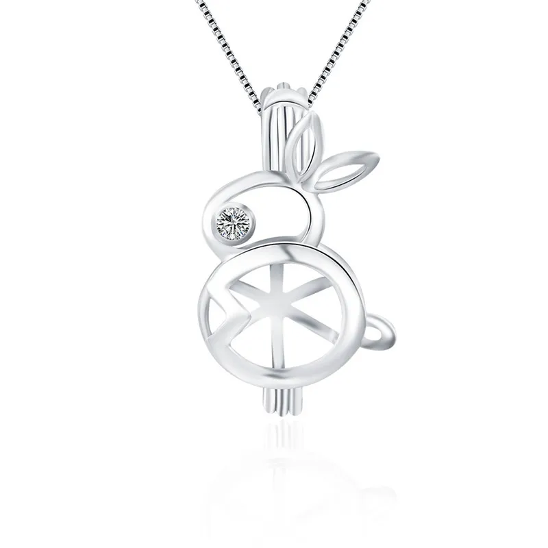 

Кулон в виде клетки CLUCI из серебра 925 пробы, Милая женская подвеска в виде кролика из настоящего серебра 925 пробы, жемчужный кулон SC062SB