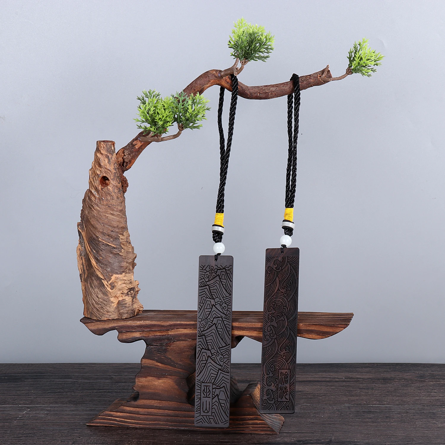 1/2/4Pcs Handmade Wooden Bookmark Gift Box Set Ebony Bookmarks With Tassel String of Lanyard For Mother's Day/Friendship Gift