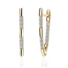Fashion Unique Design V Shape Geometric Cubic Zirconia Gold Hoop Earrings for Women Ladies Hiphop Earrings New 2022 ► Photo 1/6