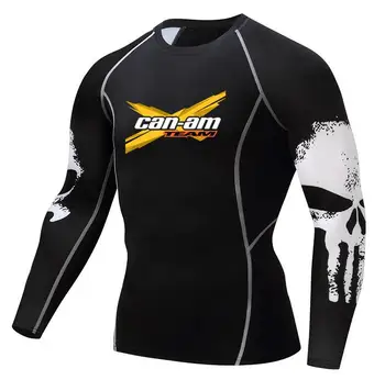 

BRP Can-am Men T Shirt Stampe Compressione Shirt Bodybuilding T Shirt Maniche Lunghe MMA Esercizio Allenamento Fitness