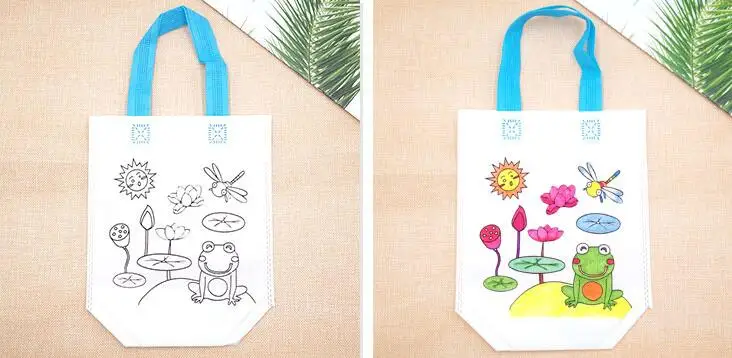 10 шт. антистрессовые игрушки для рисования обучающая игрушка для детей DIY Экологичная сумка с граффити детский сад ручная роспись материалы